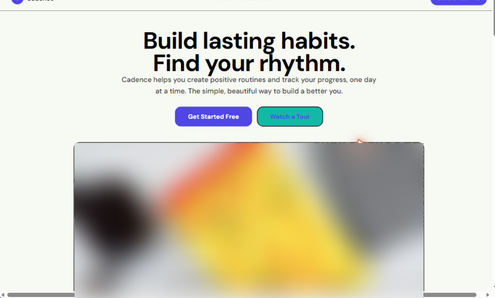 Generated Cadence habit-tracking landing page.
