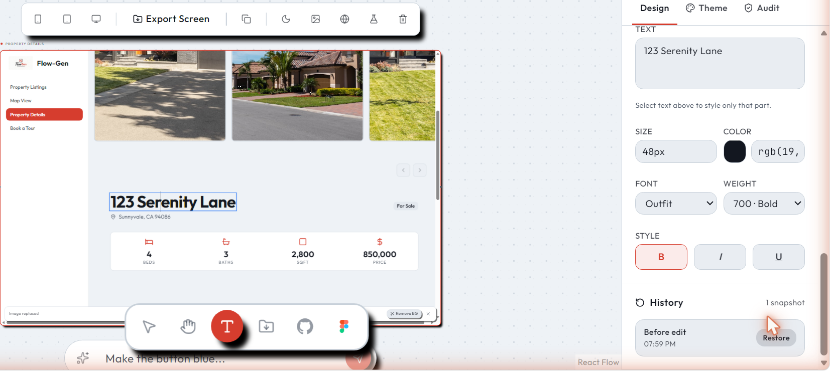 Inline text editing
