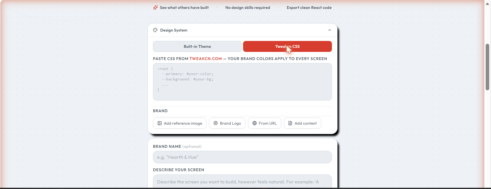 Choose your design system — detail view 1